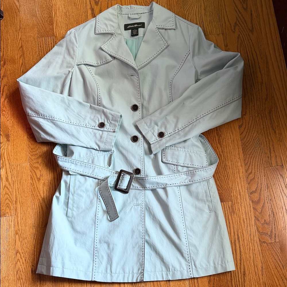 Eddie Bauer Light Blue Trench Coat